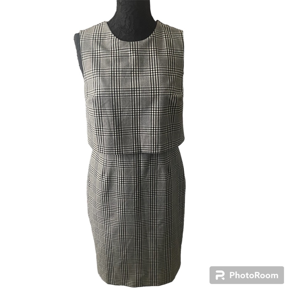 Banana Republic Black and White Plaid Dress